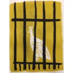 絵画 香月泰男 白孔雀