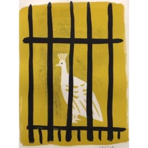 絵画 香月泰男 白孔雀