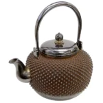 金賞堂 純銀霰打湯沸 約1400g 銀瓶 七宝透摘 印銘 純銀製 金属工芸 茶道具 煎茶器