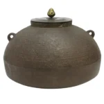 釜師 大西清右衛門極め 古天明作糸目撫肩釜 茶道具 茶釜 極め書 茶器 金属工芸 35463mm