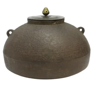 釜師 大西清右衛門極め 古天明作糸目撫肩釜 茶道具 茶釜 極め書 茶器 金属工芸 35463mm