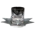 バカラ×十四代今泉今右衛門 (本人作) コラボ 雪文グラス＆色絵薄墨墨はじき雪文星型皿 箱付き