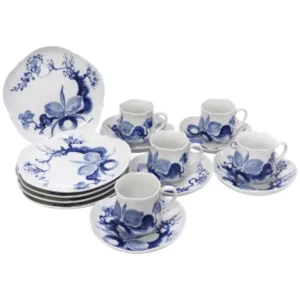 マイセン コーヒーカップ&ソーサー プレート トリオ 5客セット ブルーオーキッド