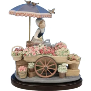 リヤドロ 1454 公園通りの花屋さん台座付き