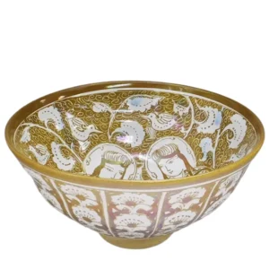 人間国宝 加藤卓男 ラスター彩胡姫文茶碗 共箱 掻き銘 最上位作 古代女官図 茶道具