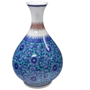 人間国宝 十三代今泉今右衛門 色鍋島唐花文花瓶 鍋島焼 本人作 絵磁器 華道具