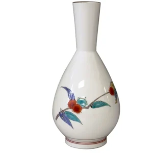 人間国宝十四代酒井田柿右衛門 濁手栗文花瓶 有田焼 本人作 共箱 花入 伝統工芸