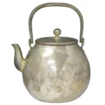 山本金星堂製 純銀製 銀瓶 410g 共箱 鋳込銘 純銀刻印 茶道具 茶器 金属工芸