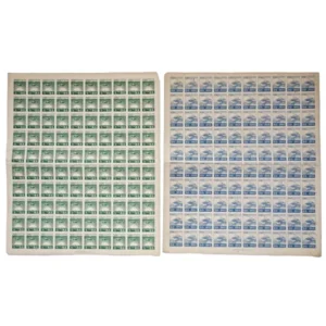 昭和切手 富士山と桜 朝日と戦斗機 100枚シート