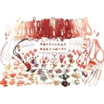 珊瑚 サンゴ ネックレス リング ブローチ トップ等 アクセサリー 大量おまとめ B-YA02799