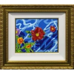 絵画 ヒロ・ヤマガタ 浮かぶバラ