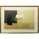 絵画 ベルナール・カトラン 白いバラと黒い花瓶