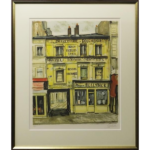 絵画 リトグラフ 荻須高徳 黄色い店