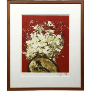 絵画 三岸節子 白い花