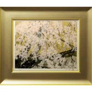 絵画 中島千波 瑠璃寺の枝垂桜