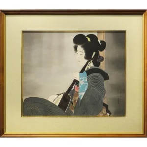 絵画 伊東深水 爪びき