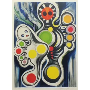 絵画 岡本太郎 記念撮影