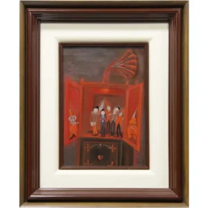 絵画 斎藤真一 箱の中の楽師達