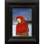 絵画 斎藤真一 紅いショールの女