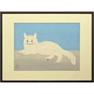 絵画 藤田嗣治 白い猫