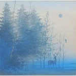絵画 千住博 薄明の湖