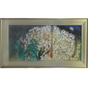 絵画 横山大観 夜桜 (左隻)