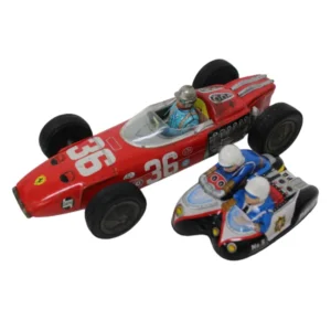 ブリキ ミニカー POLICE NO.５ ATC フェラーリスポーツカー ２台まとめ