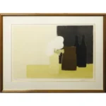 絵画 ベルナール・カトラン 白いバラと陶器のポット