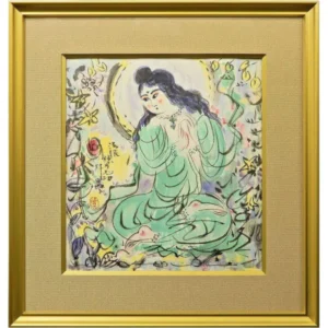 絵画 棟方志功 緑衣施無畏御尊図