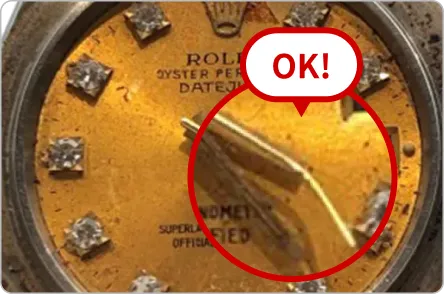 針が折れている