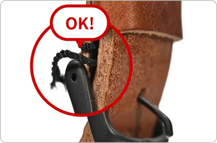 革部分のほつれ