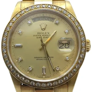 ロレックス デイデイト YG ゴールド アフターダイヤベゼル 18038A
