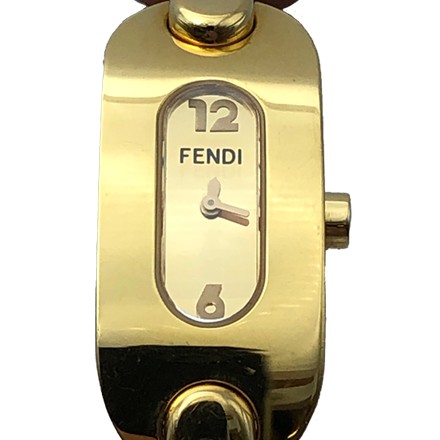 フェンディ orologi3400L YG/レザー 電池式 ゴールド
