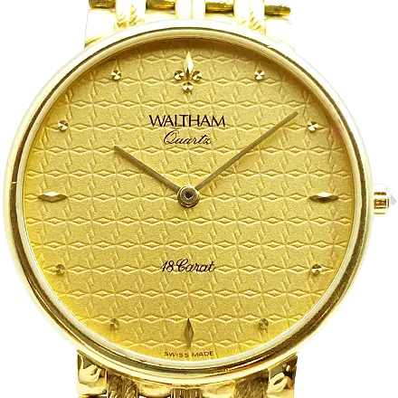 ウォルサム 金時計 YG 電池式 ゴールド