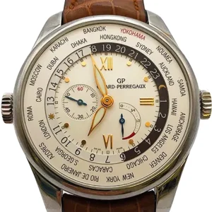 ジラール・ペルゴ パワーリザーブ 49851 SS/レザー 自動巻式 ホワイト