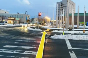 道なりに歩くと右に渡る横断歩道があるので渡ります。