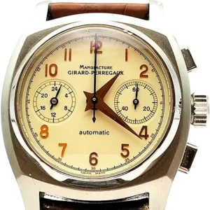 ジラール・ペルゴ クロノグラフ 1960 SS/ レザー 自動巻式 ホワイト