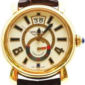 ウォルサム クレセント SW39 YG/レザー 自動巻式 ホワイト