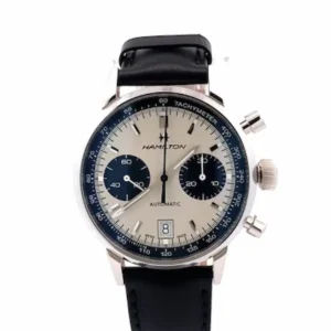 ハミルトン イントラマティック クロノグラフ H384160 SS レザー 自動巻式 アイボリー