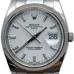 ロレックス オイスターパーペチュアルデイト 115234　ホワイト