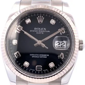 ロレックス オイスターパーペチュアルデイト 115234G　ブラック