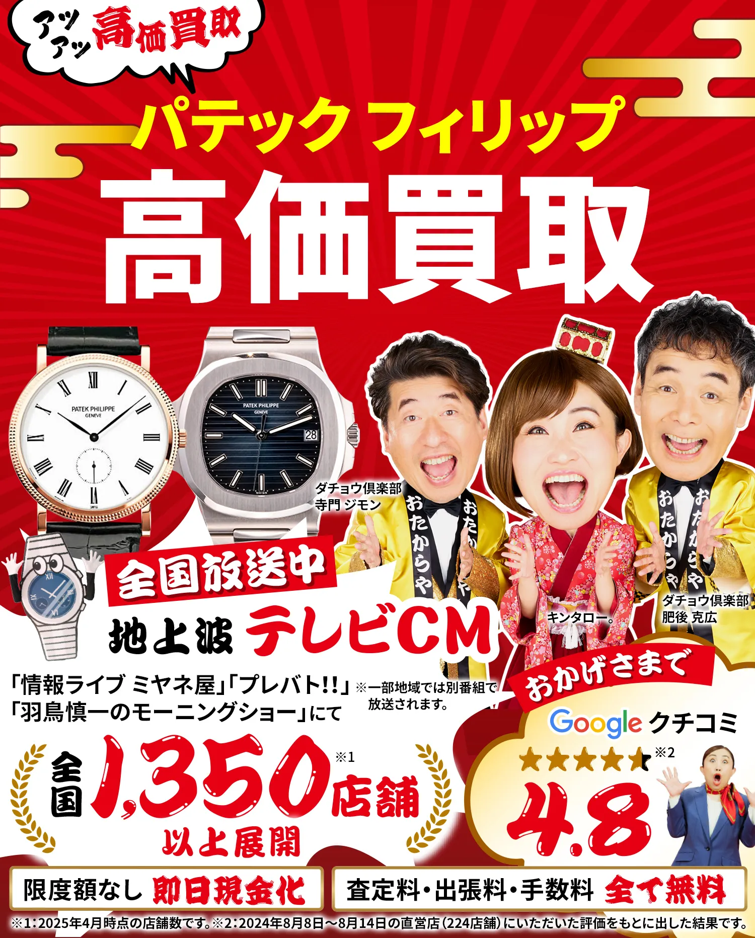 パテック フィリップ高価買取！googleクチコミ4.8、全国1,300店舗以上！