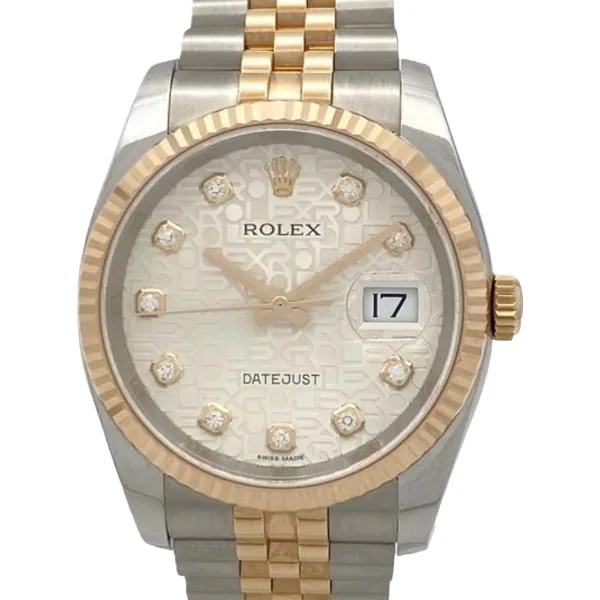 ロレックス デイトジャスト 116231G ホワイト 10Pダイヤモンドインデックス