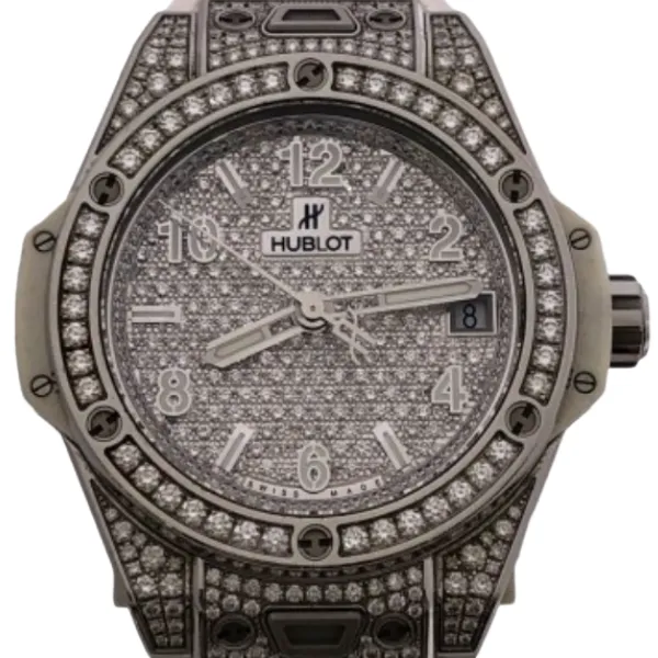 ウブロ ビッグ・バン ワンクリック スチールホワイト フルパヴェ 465.SE.9010.RW.1604