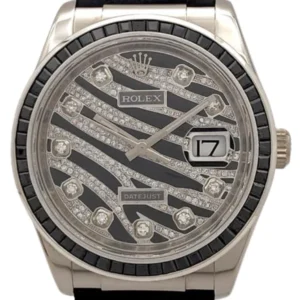 ロレックス デイトジャスト 116139 ブラック/シルバー
