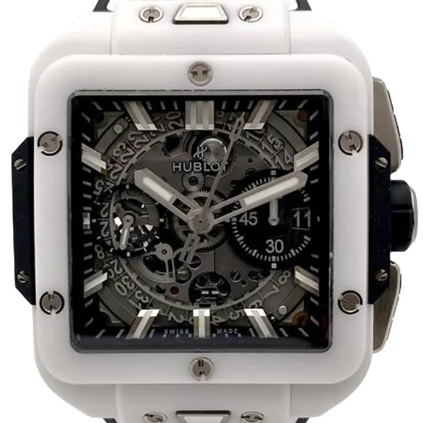 ウブロ スクエア・バン ウニコ ホワイトセラミック 821.HX.0170.RX