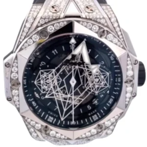 ウブロ ビッグ・バン ウニコ サンブルーⅡ チタニウム パヴェ 418.NX.1107.RX.1604.MXM20