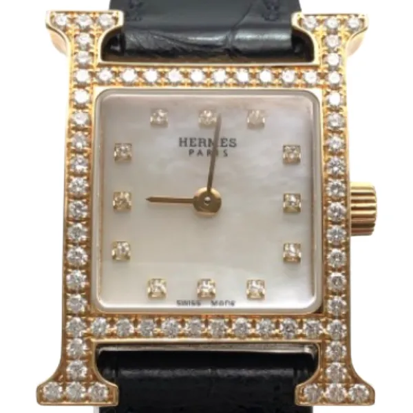 エルメス Hウォッチ ミニ HH1.171 ホワイトシェル文字盤