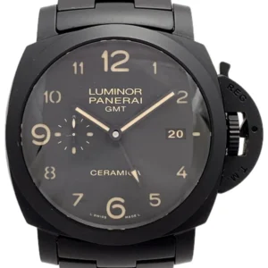 パネライ トゥットネロ ルミノール 1950 3デイズ GMT オートマティック チェラミカ PAM00438