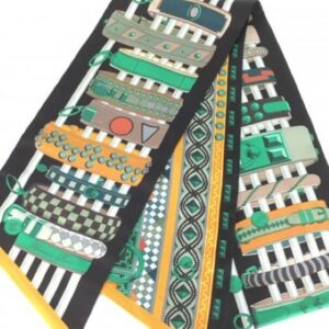 エルメス マキシツイリー スカーフ ブラック×グリーン